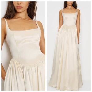 Reformation LIZ Ivory White Silk Maxi Dress Wedding Bridal Gown w/ tags Size 6